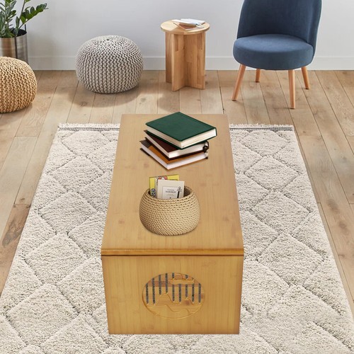 Tawny Foldable Floor Table Bamboo Folding Coffee Table Without Assembly 13.22lbs