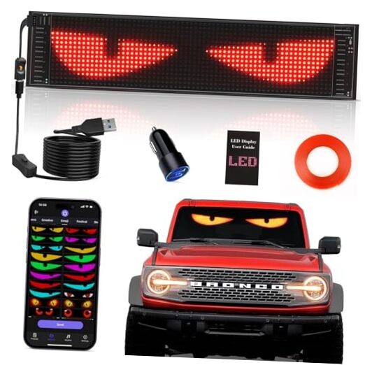 Upgrade Synchronize Multiple Devil Eyes Light, 15''x4'' Full Color 1PCS-CAR