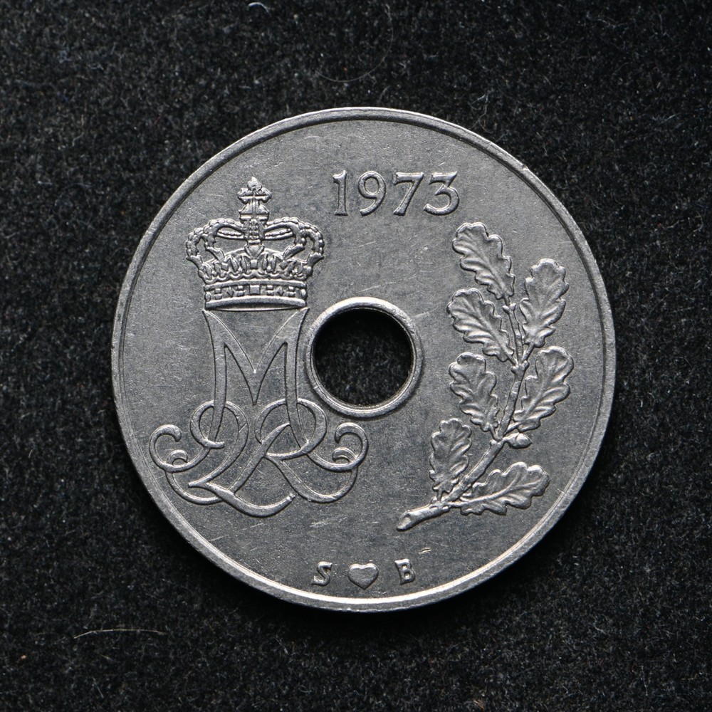 1973 Denmark 25 Ore (ab3451)