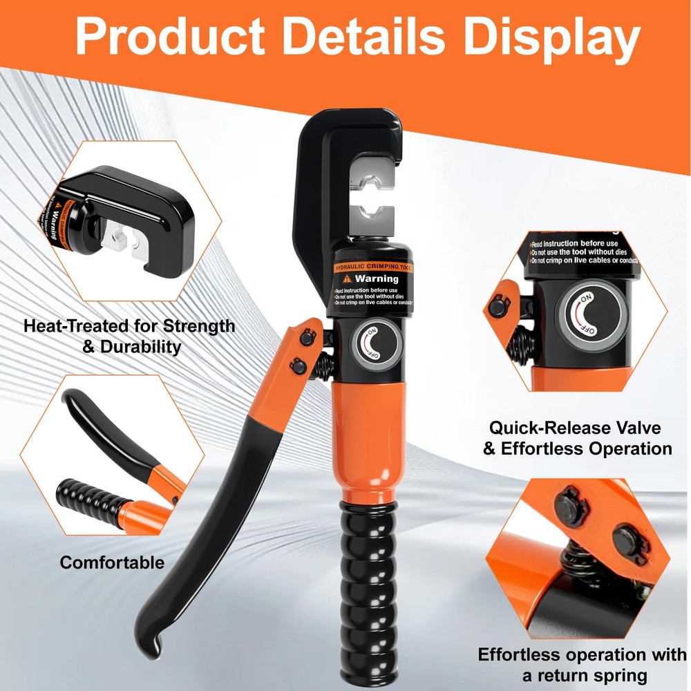 Cupbunny Hydraulic Crimping Tool Kit, Battery Orange