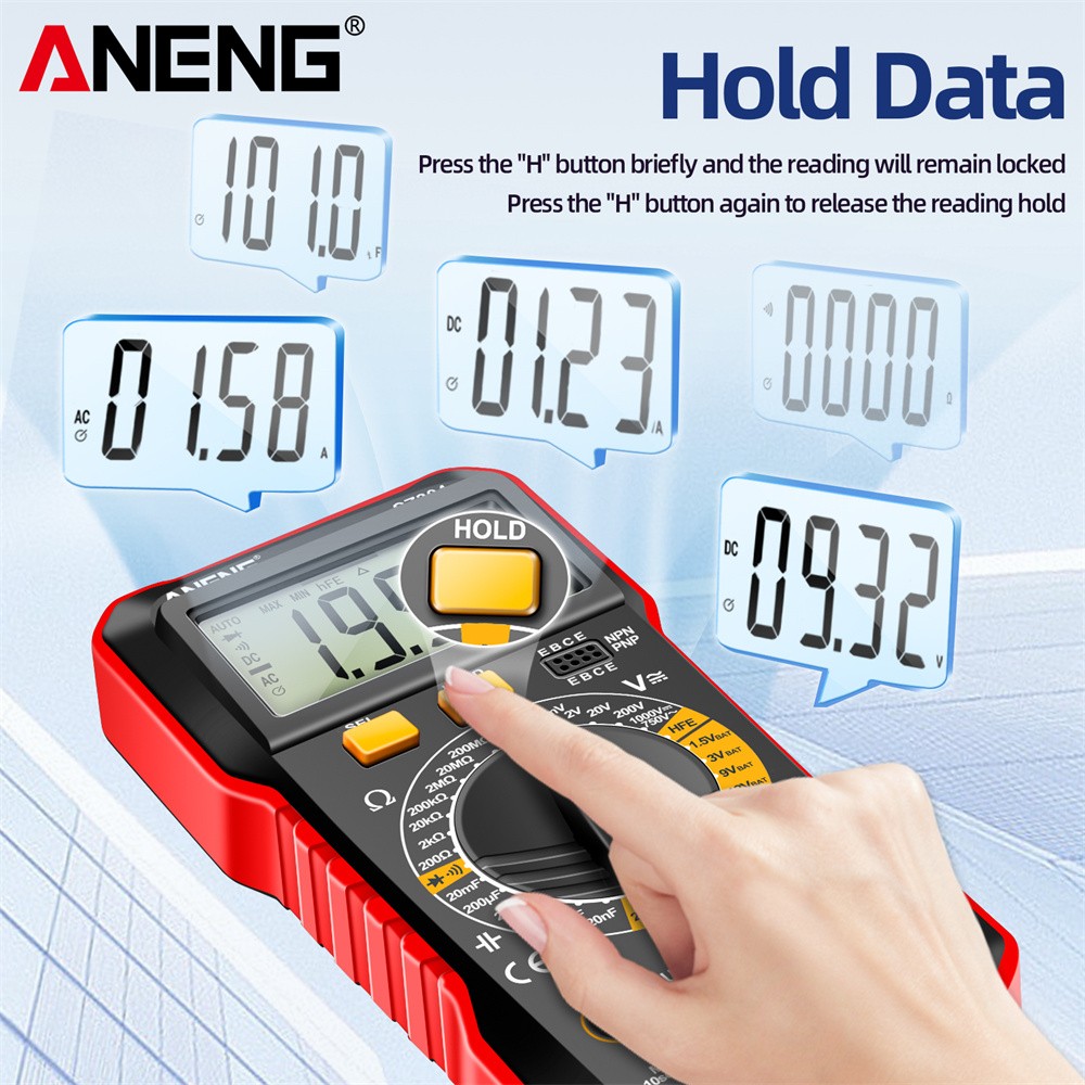 Digital Multimeter Voltmeter AC DC Volt Meter Ohmmeter Auto Range Tester Meter