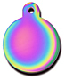 RAINBOW PERSONALIZED LARGE ROUND PET ID TAG