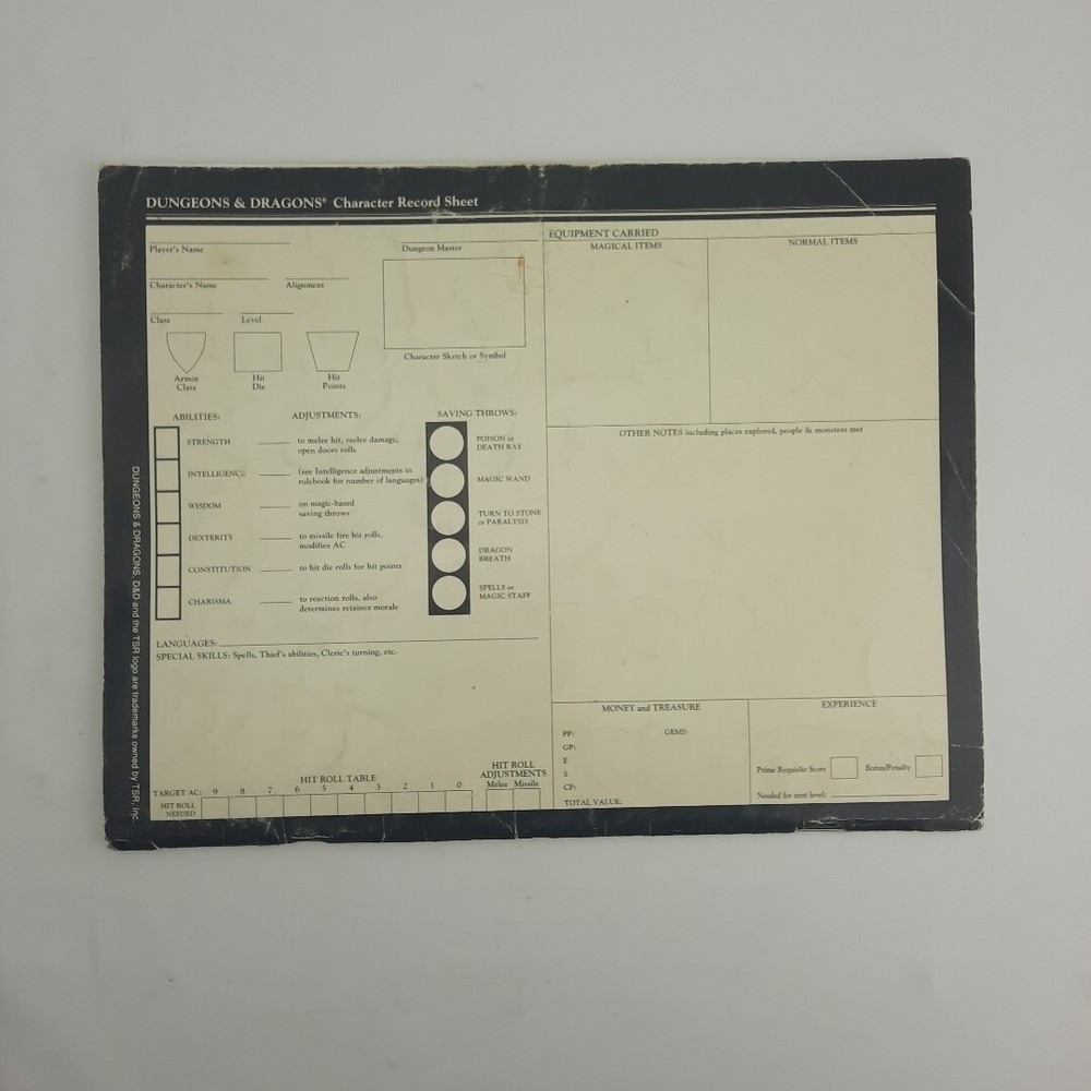 Dungeons and Dragons Rule Book 1991 TSR