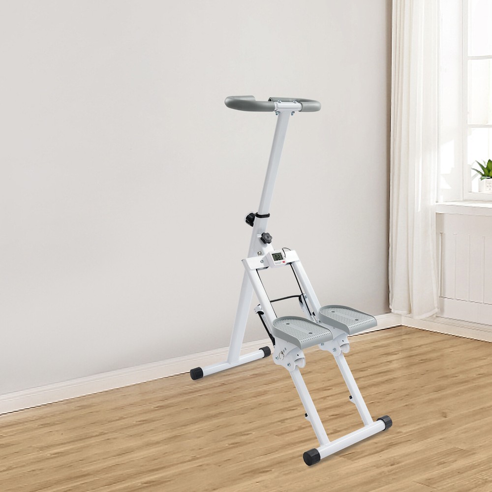 Foldable Stair Stepper Machine-Adjustable Vertical Climber For Full Body Workout