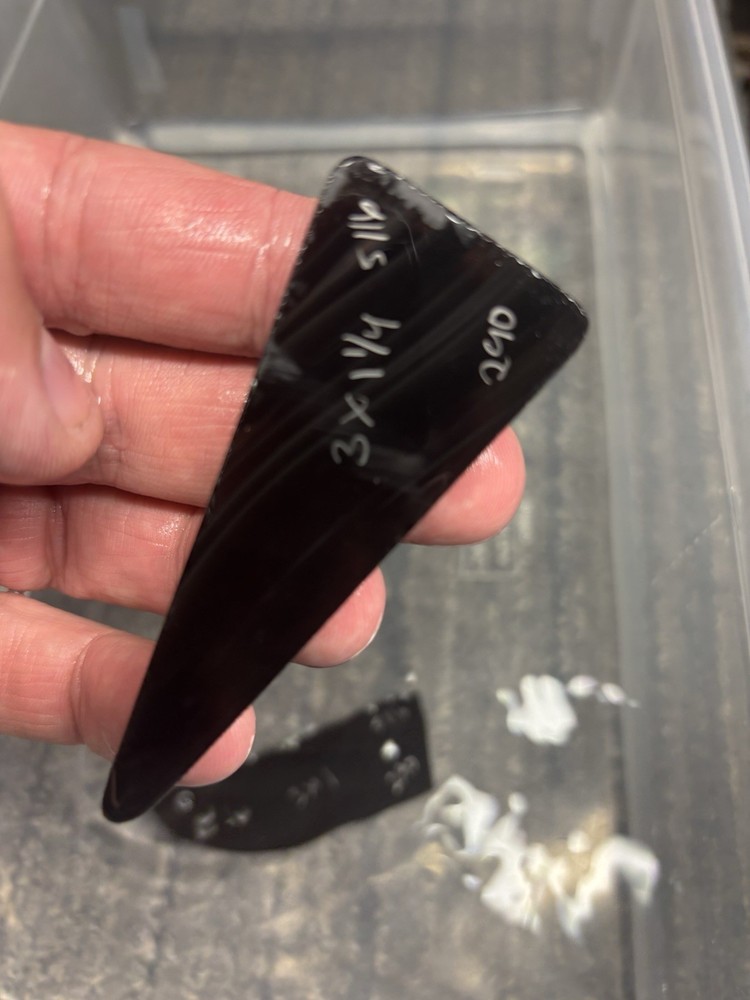 (3) Obsidian Preforms For Making Knife And Arrow Heads Flint Knapping Blanks