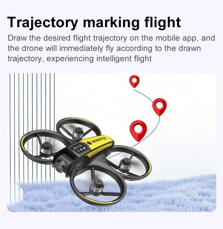 Lightweight Drone with HD Camera 4.5" Screen 2 Batteries Beginner Black