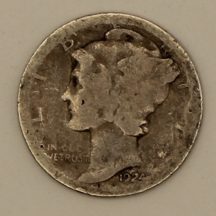 1924 Mercury Dime