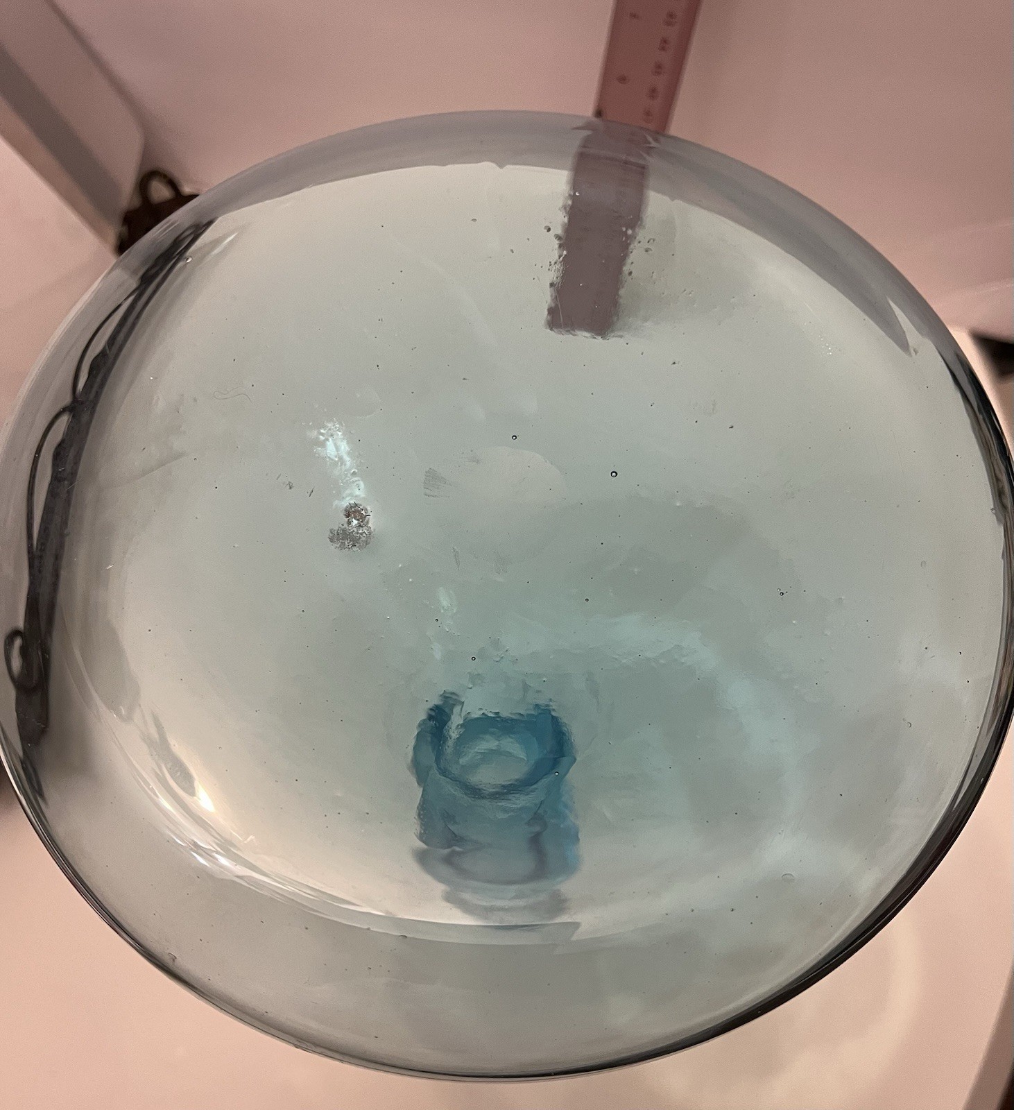 Vintage MCM Italian Aqua Empoli Glass Bottle 11x8 Without Stopper