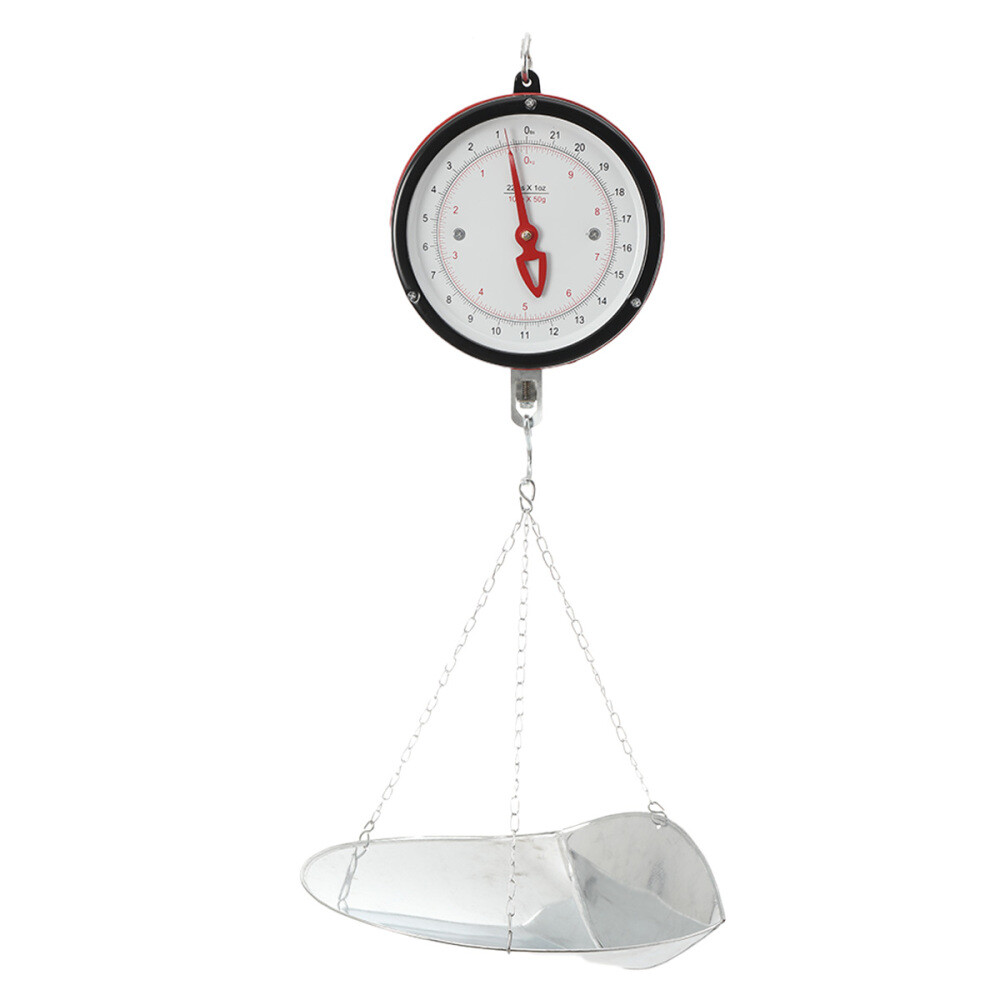 22lbs Double-sided Supermarkets Dial Hanging Scale Circular Hanging Scale
