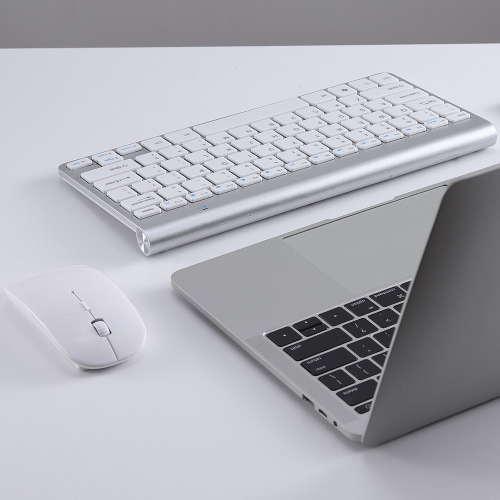 Mini 2.4G Wireless Keyboard and Mouse Set For Mac PC Computer Desktop Sliver