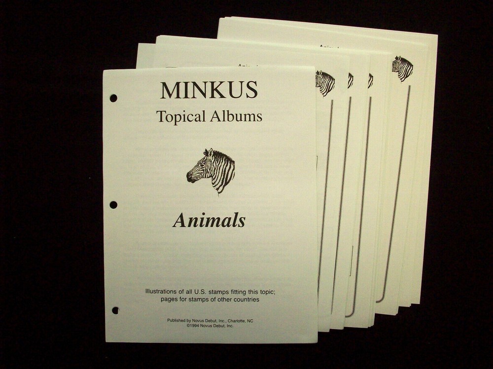 Minkus 100 Topical Album Pages - Animals 8-1/2" x 11" New Unopened Packages! |