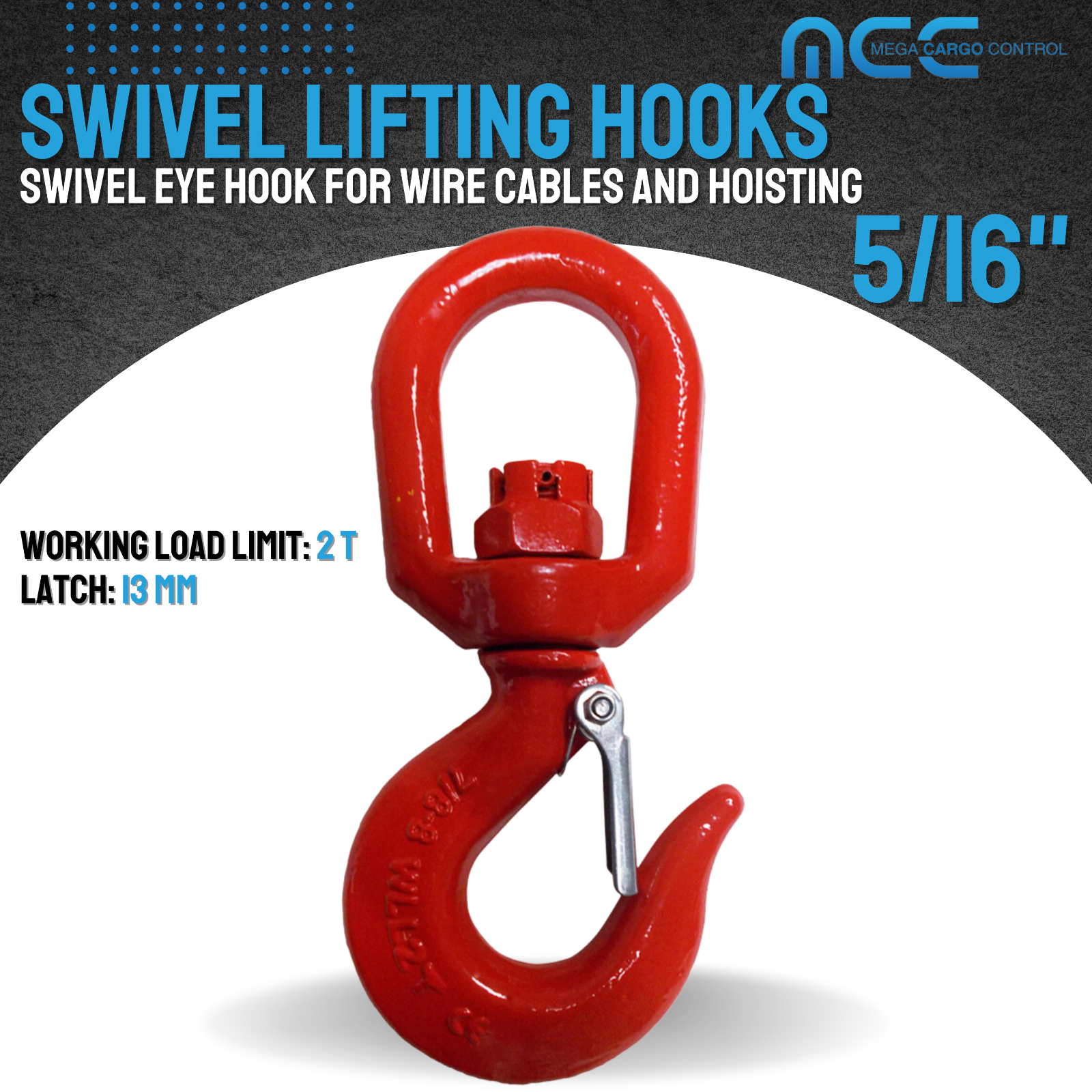 G80 Heavy Duty 1.2T - 5T Swivel Lifting Hook w/ Latch for Lifting Hoist Rigging