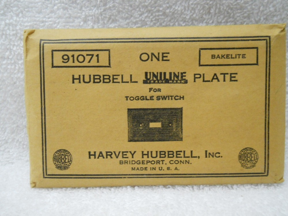 Hubbell Bakelite Art Deco Single Toggle Light Switch Cover Brown #91074 Complete