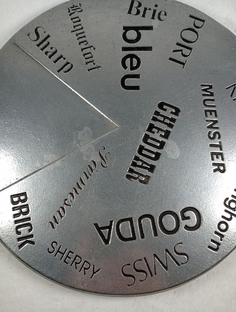 Pewterex 10" Round Cheese Plate / Server - Embossed Kitchenware