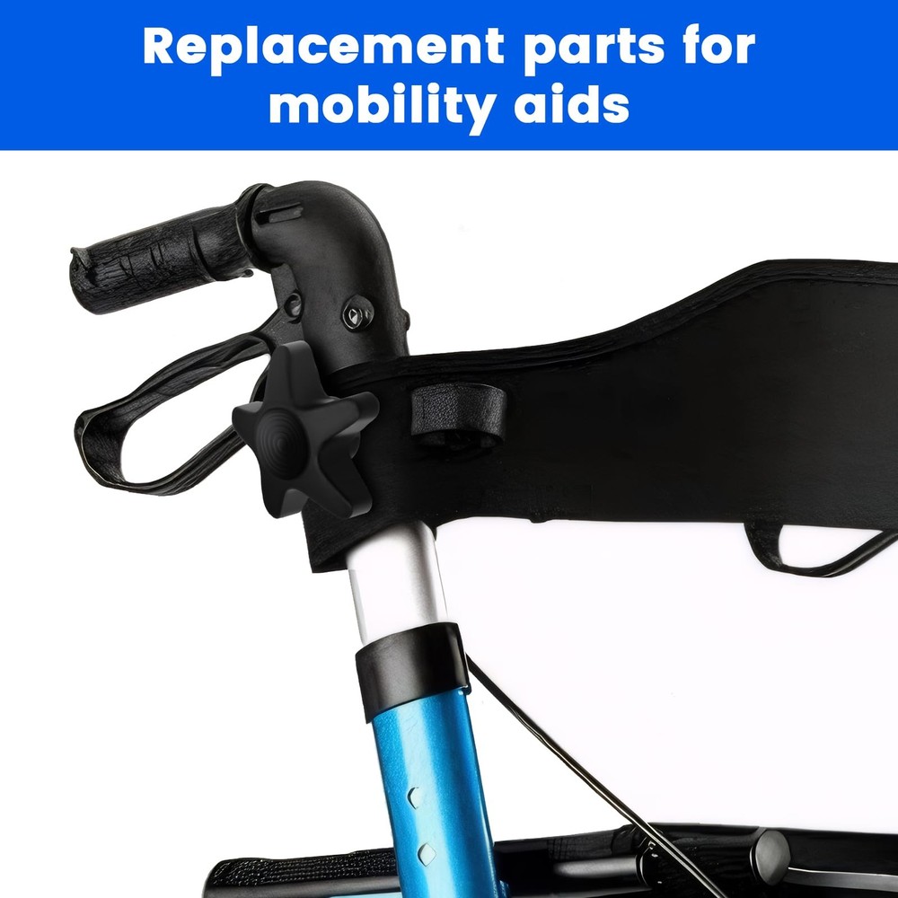 2 Sets Drive Walker Parts Replacement Knobs Kits, Compatible with Black