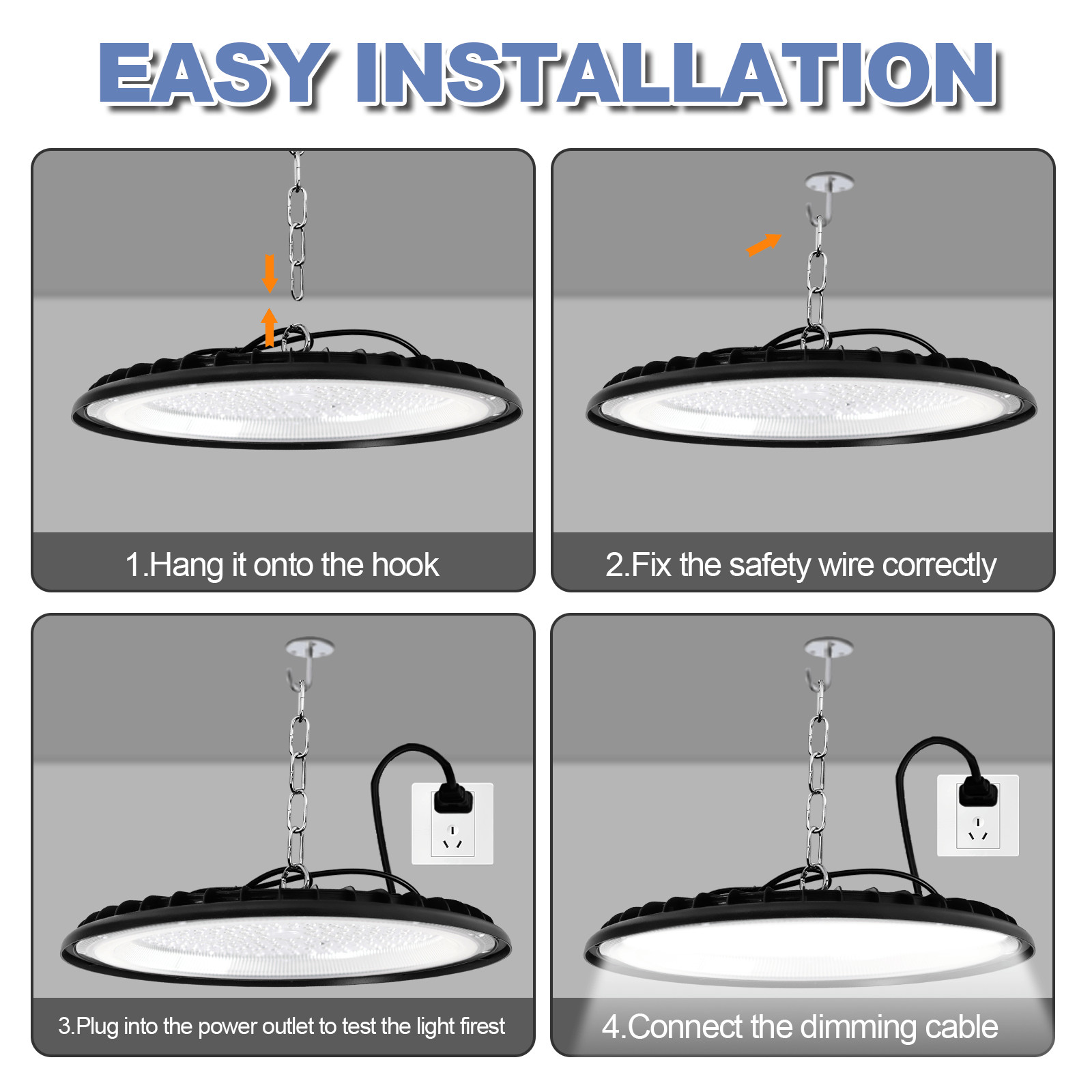 500W Super Bright Warehouse LED UFO High Bay Lights Factory Shop GYM Light Lamp