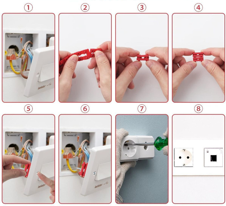 Red Outlet Spacers for Electrical Box Fix Loose Plugs 48pcs Stackable