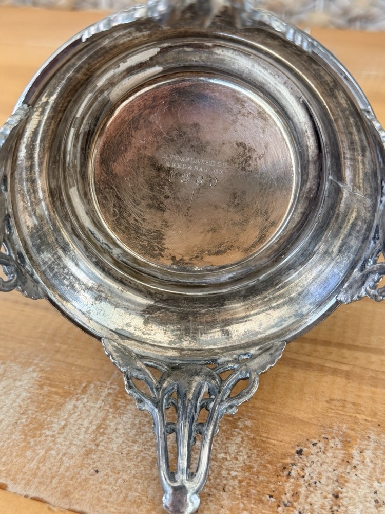 Reed & Barton 1280 Silver Plated Pickle Caster Serving Jar *READ*