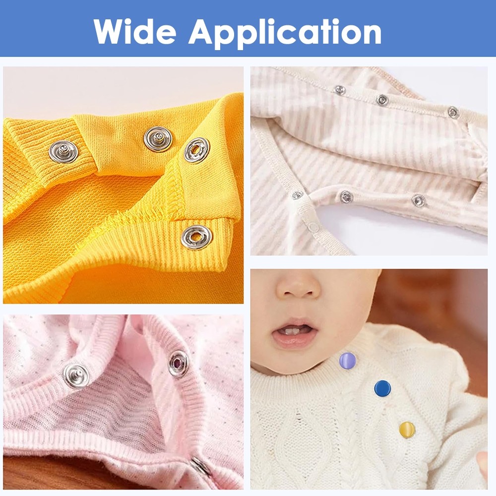 200 Sets Metal Snap Button Kit with Fastener Plier - Sturdy 5-Claw Buckle Tool