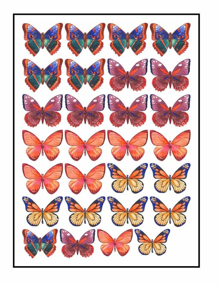 Edible Pre-Cut Wafer Butterfly - Red