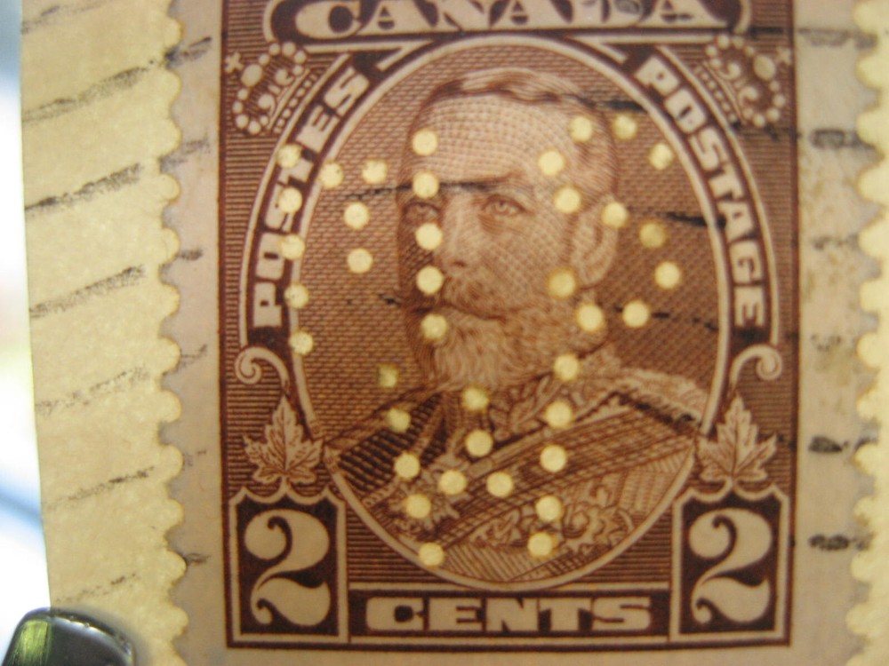 Canada perfin MSW Montreal Stencil Works