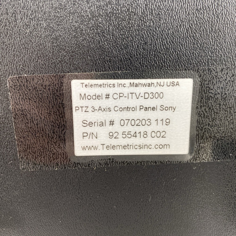 Telemetrics CP-ITV-D300 Camera Control Panel No AC Adapter Untested