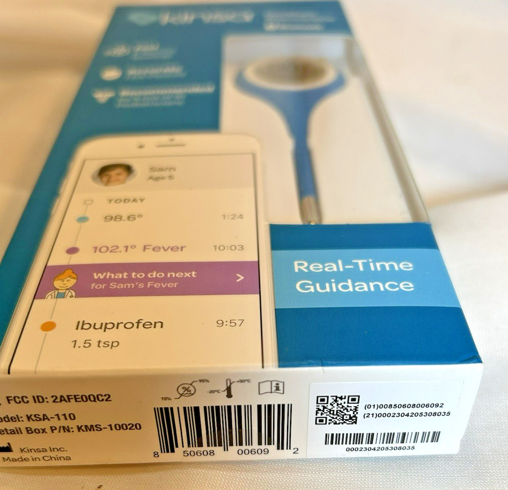 Kinsa Quick Care Thermometer Digital Bluetooth Fast KSA-110