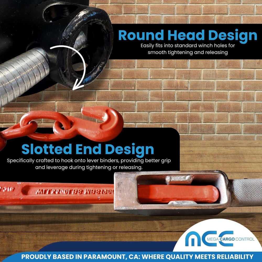 4 Pack Chrome 35" Combination Winch Bar for Flatbed Trailer Tie Down Strap