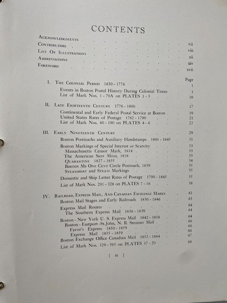 "SCARCE", Postal Markings of Boston Massachusetts To 1890