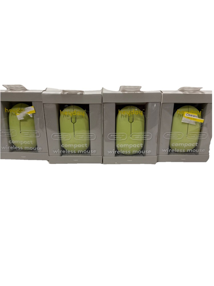 4 Pack Heyday Compact Wireless Mouse Bluetooth & Wireless USB enabled