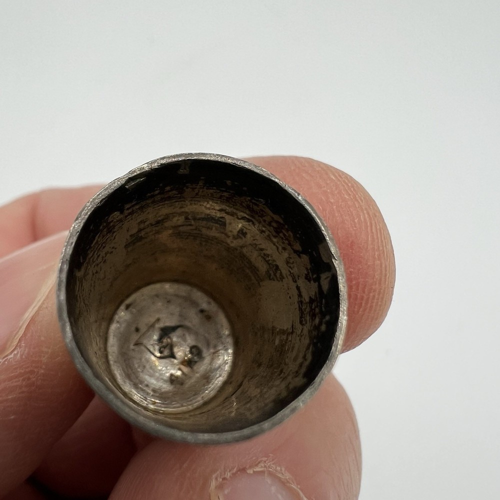 Antique Sterling Silver #10 Sewing Thimble Etched Design