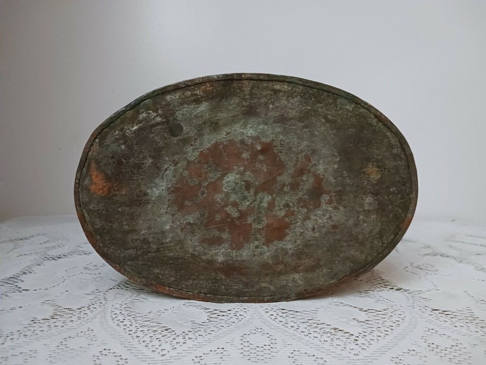 Antique Copper Container Unique Design w/ Hook Latch & Handle