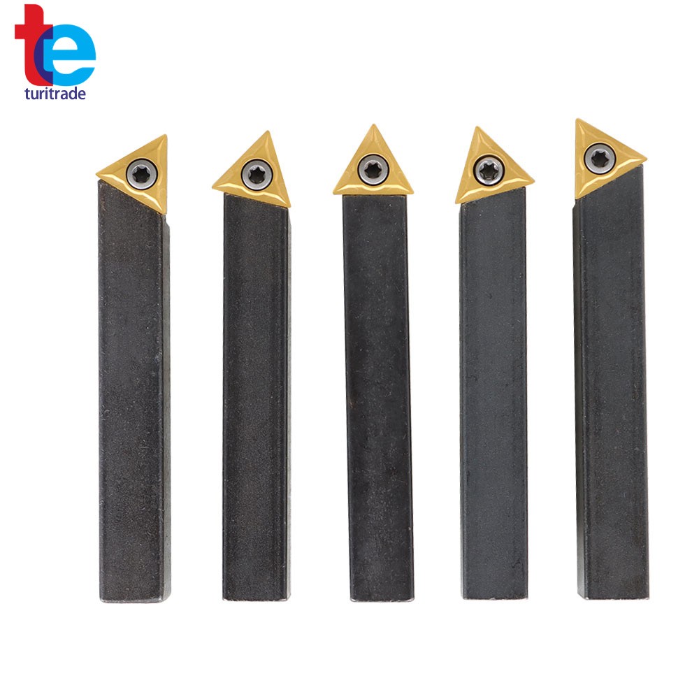 5Pcs 1/2" Carbide Indexable Turning Tool Lathe Tool Bit With Carbide Inserts