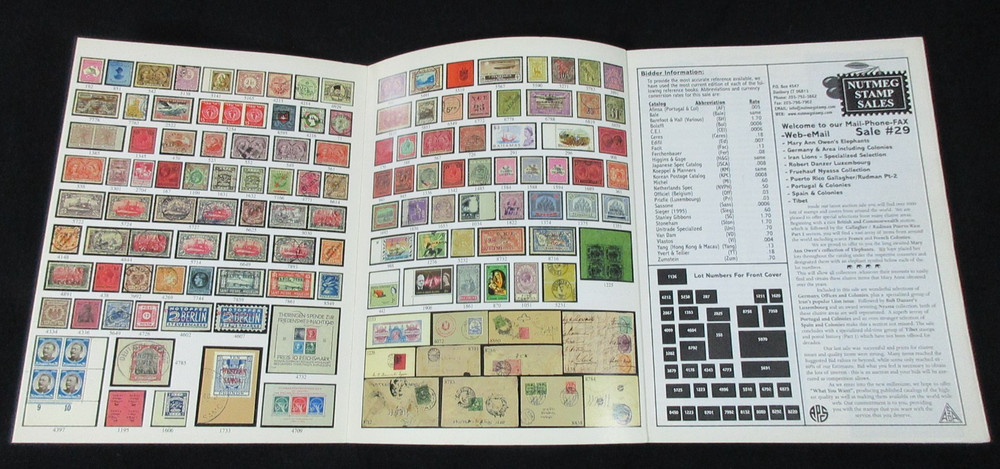 Nutmeg Stamp Auction Catalog-Worldwide-Sale #29-10/18/2000