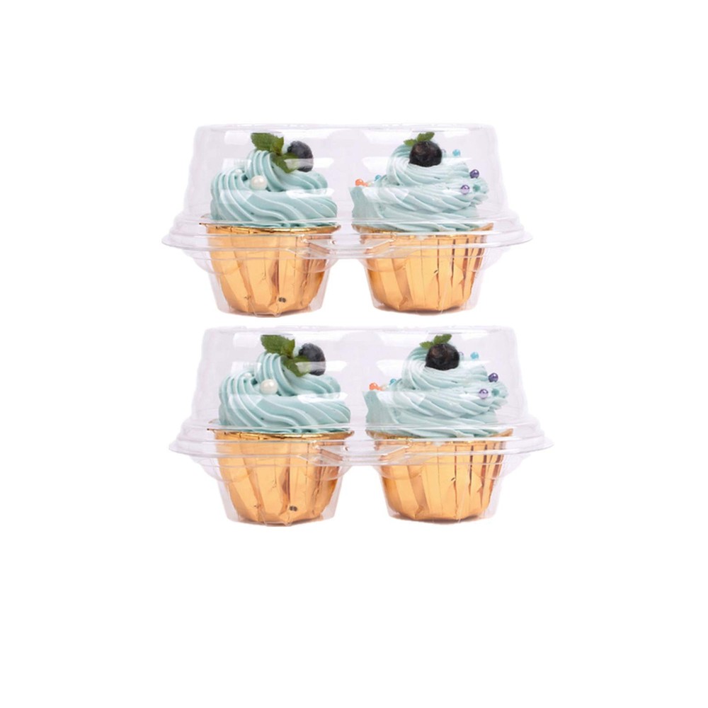 Double Cupcake Container 10 Pack 2 Compartment Deep Carrier Holder Box