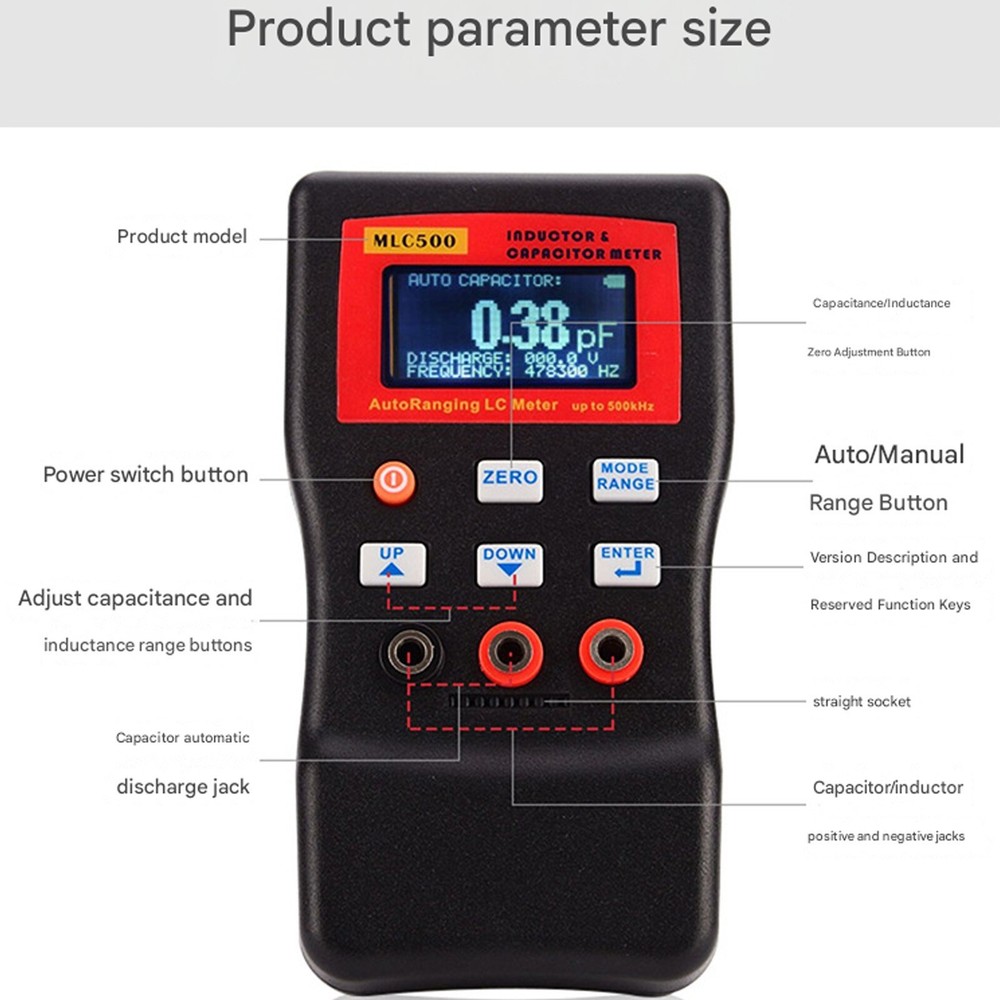 MLC500 Auto Range LCR Capacitance Inductance Meter Digital Capacitance Tester
