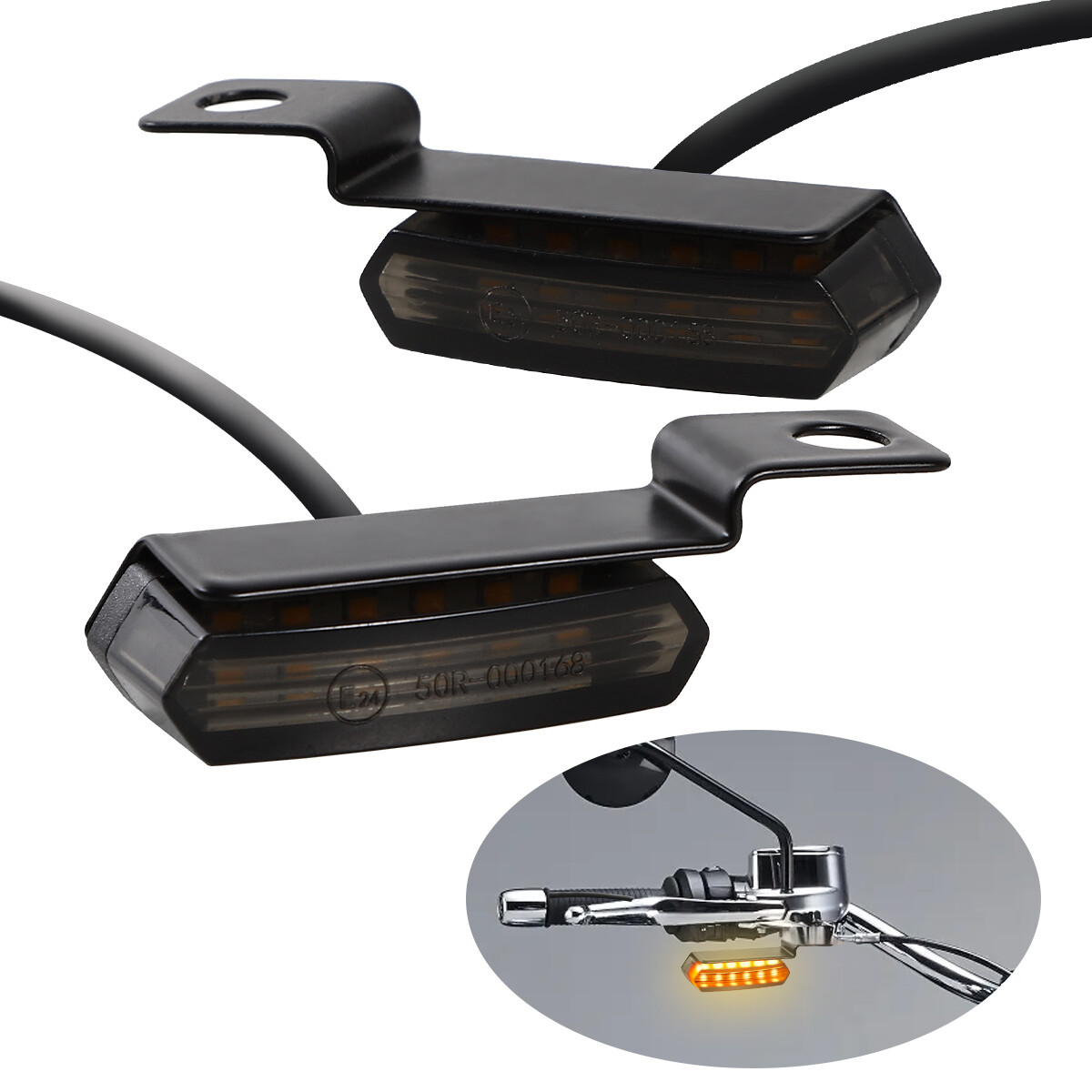 2Pcs Mini Motorcycle LED Turn Signal Blinker Handlebar Light For Harley Davidson