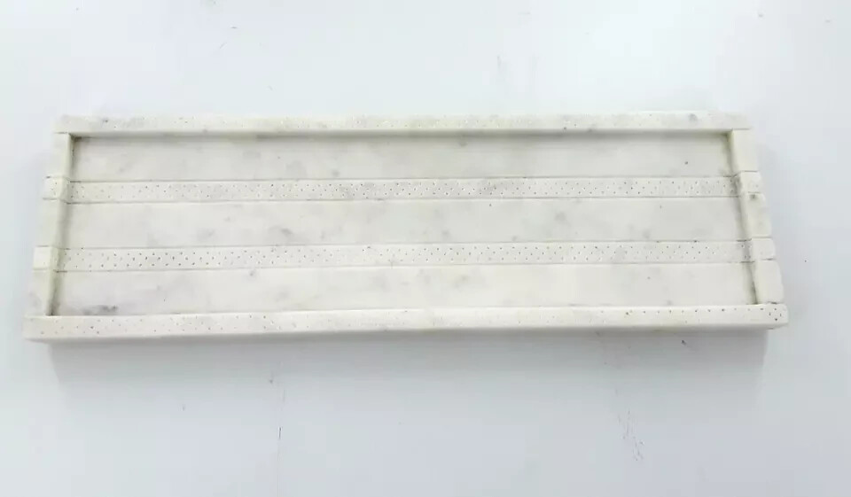 Currey & Company, Everett White Rectangular Tray