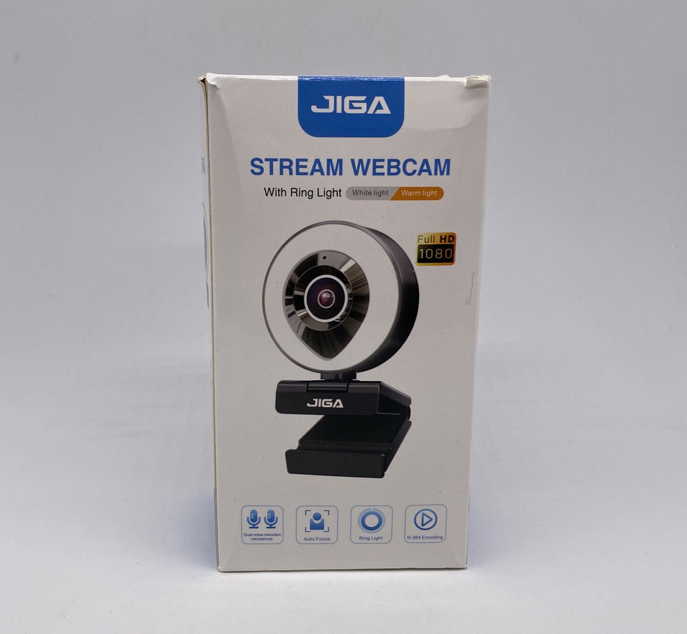 New Jiga 1080p Full HD Ring Light Microphone Webcam NIB