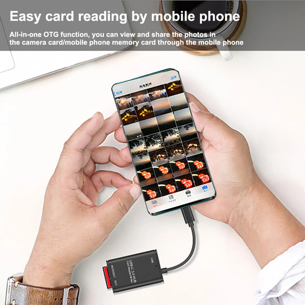 USB C to SD Card Reader 3-in-1 OTG Adapter USB 3.0 Micro SD Memory Card Reader