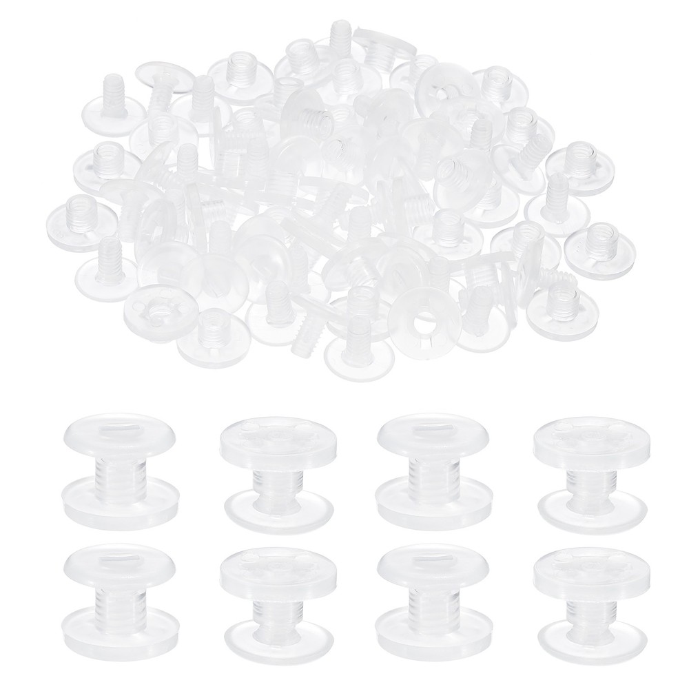 10mm Chicago Screws, 40 Sets Plastic Chicago Screw Binding Post,Clear