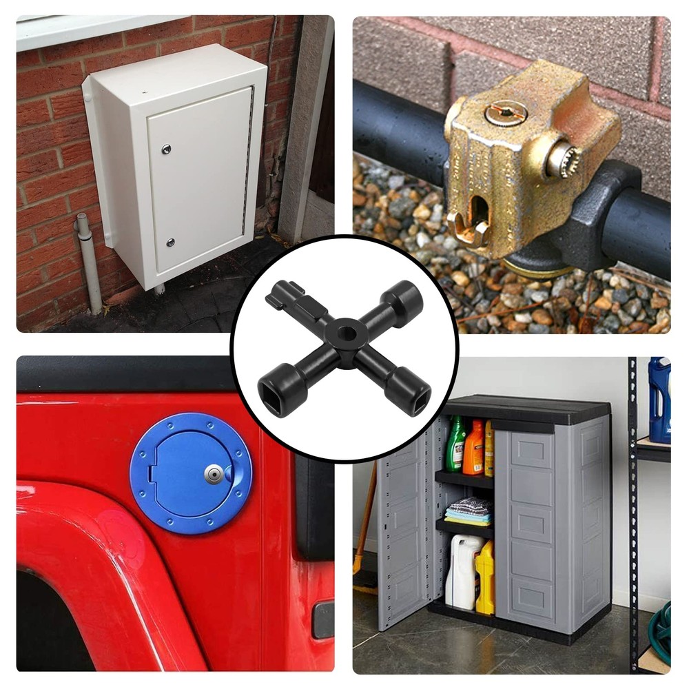 3Pcs 4-Way Multi-Functional Utilities Key Electric Cabinet Keys Triangle Squa...