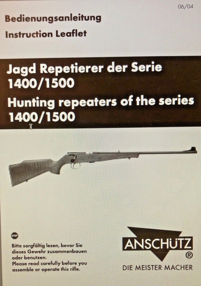 ANSCHUTZ NORTH AMERICAN FIREARMS  Owners Operators User Manual