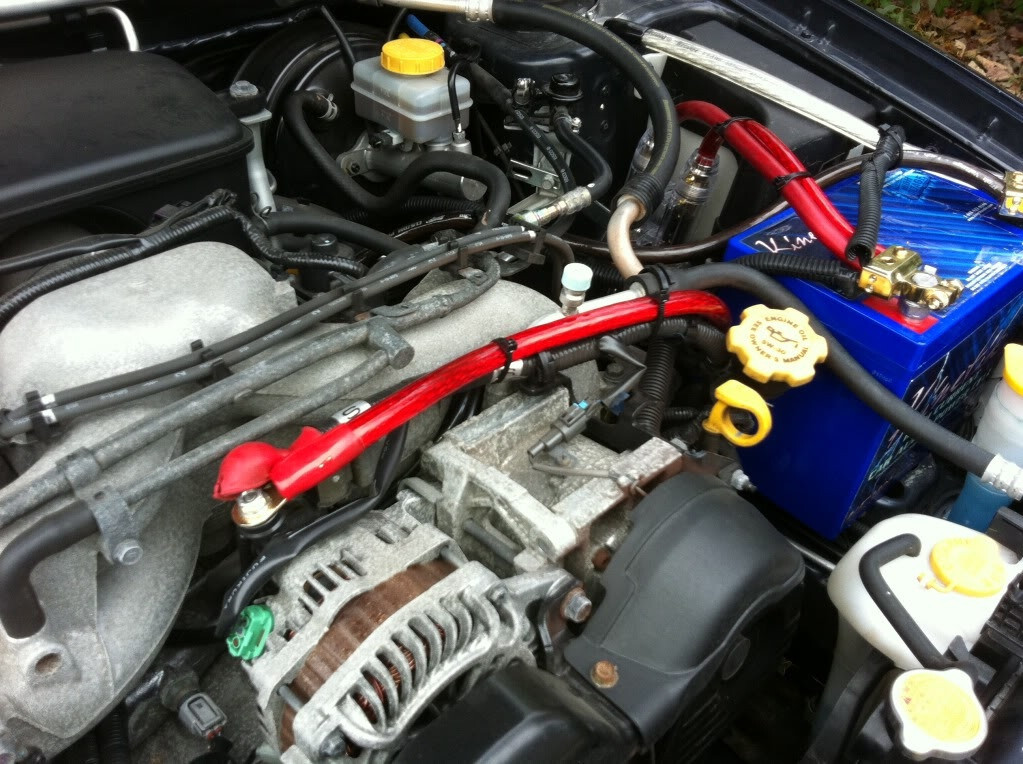 BIG 3 Upgraded 1/0 AWG Gauge Red & Black Alternator Electrical Wiring Combo Kit