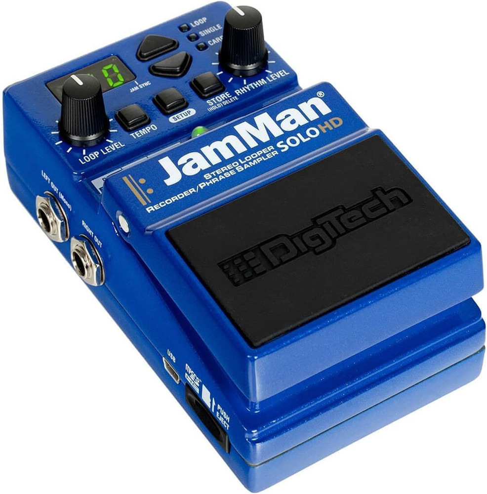 Digitech Jamman Solo HD Stereo Looper Pedal - Bundle with 2 Patch Cables and Fs3