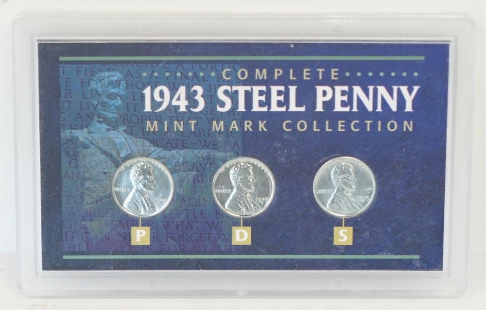 Complete 1943 Steel Penny Mint Mark Collection