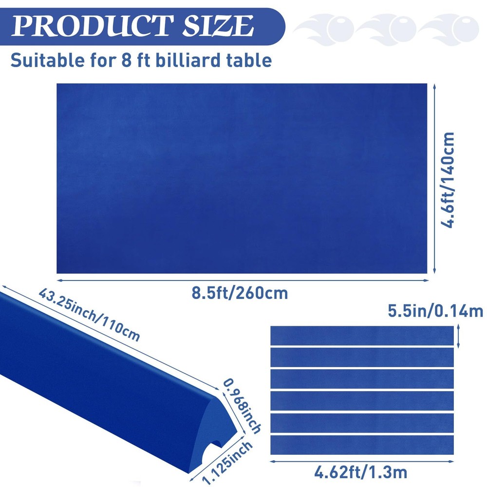Billiard Cloth for 8 ft Pool Table Pre Cut Pool Table Felt Billiard Protector...
