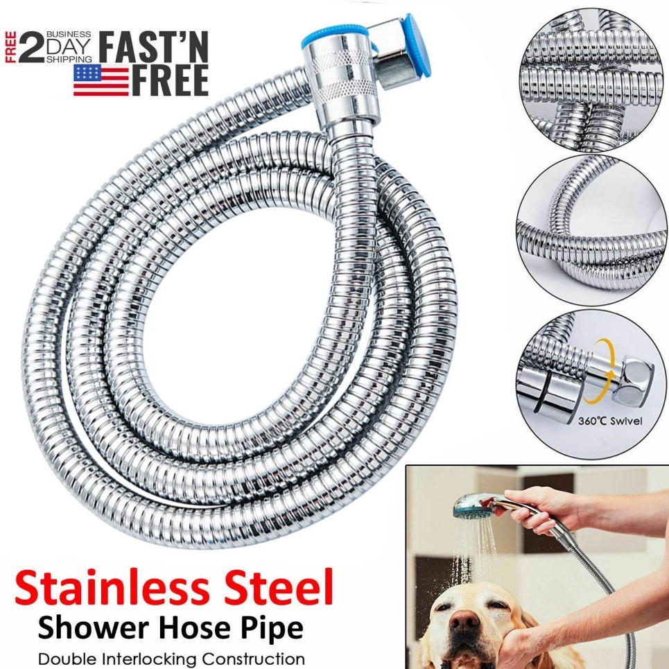 Shower Head Hose Handheld Extra Long Stainless Steel Bathroom Flexible Tube