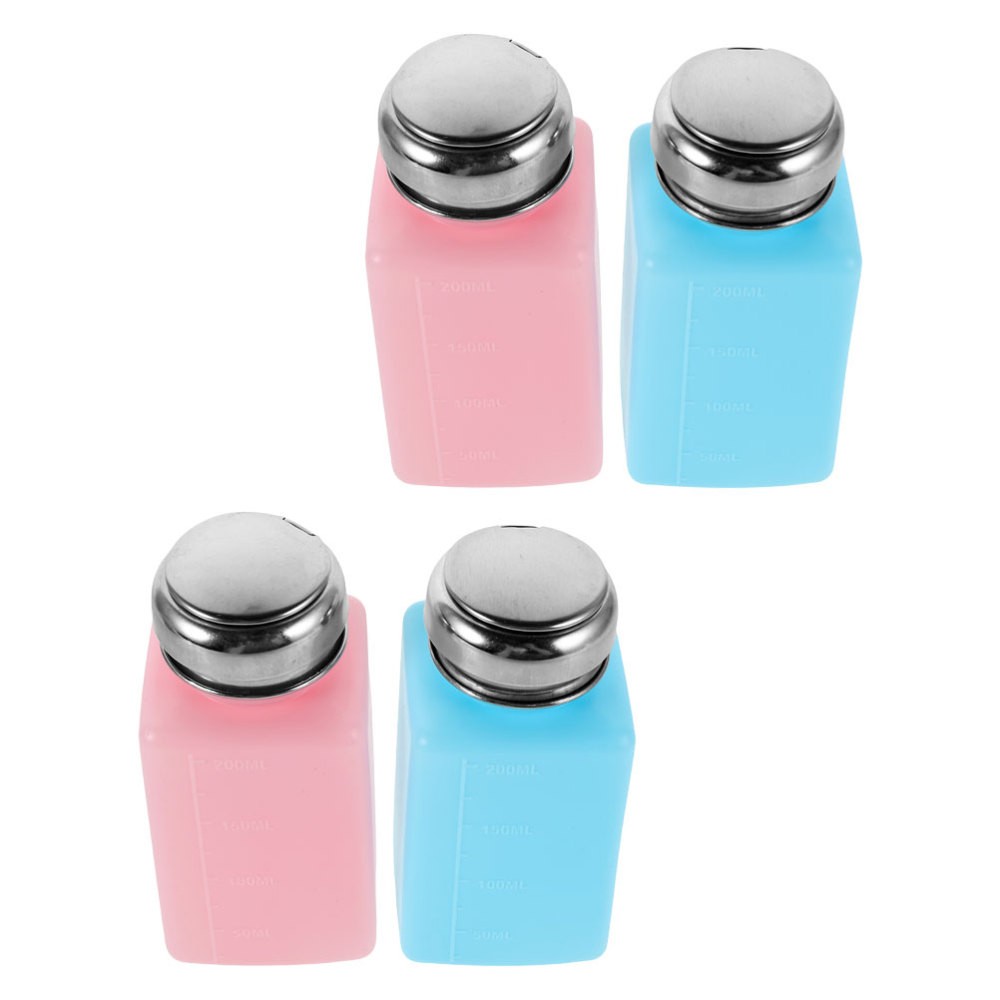 4 Pcs Empty Anti Static Bottle Press down Liquid Pump Alcohol Solvent