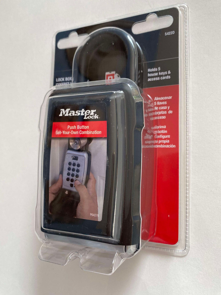 Master Lock Portable Key Lock Box Push Button Resettable Combination 5422D NEW